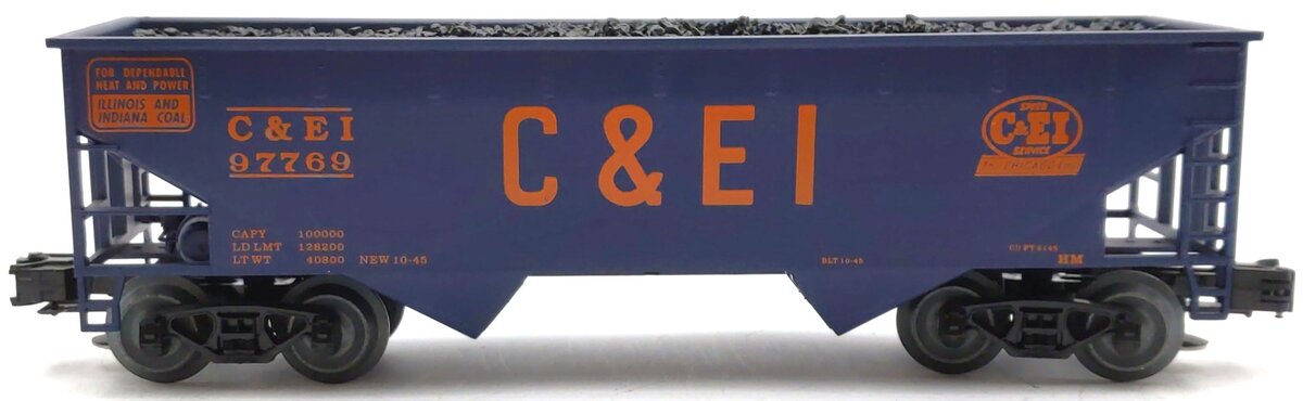 Weaver 97769 O Gauge Chicago & Eastern Illinois 2-Bay Offset Hopper VG