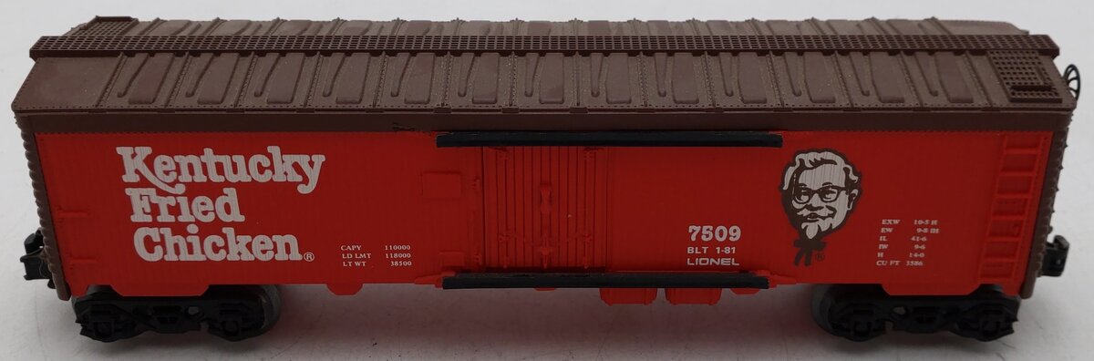 Lionel 6-7509 O Gauge Kentucky Fried Chicken Reefer Car EX
