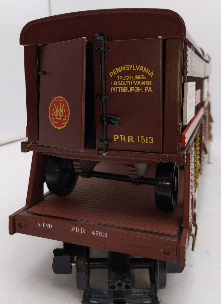 Aristo-Craft 46513 PRR Piggyback Flatcar w/2 Trailers EX