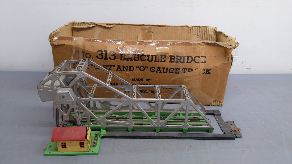 Lionel 313 Vintage O Silver Operating Bascule Bridge VG/Box