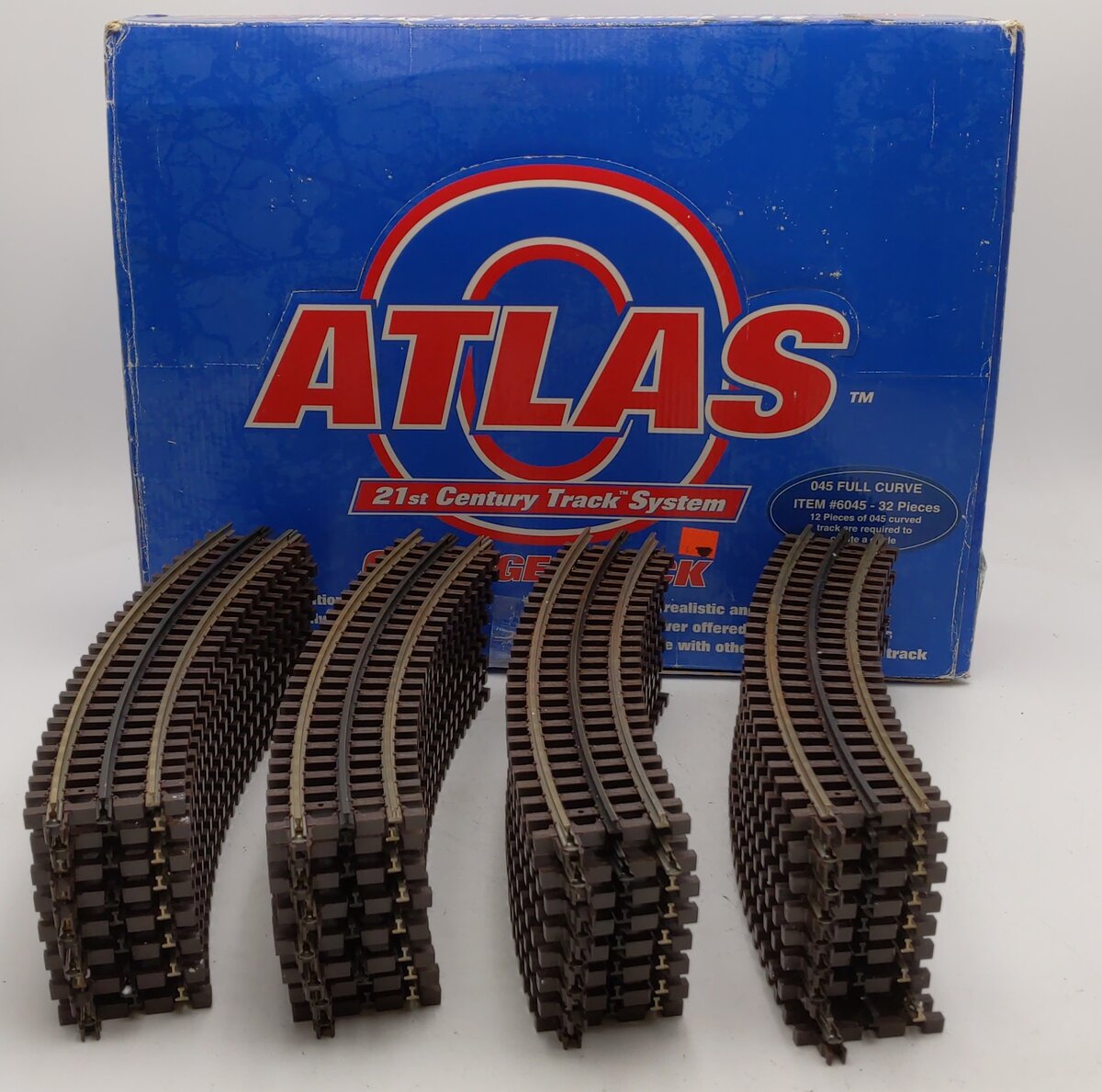 Atlas 6045 O45 Full Curve Track Sections (32) EX/Box