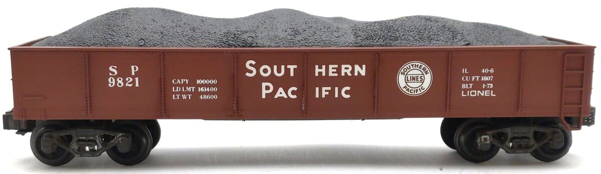 Lionel 6-9821 O Gauge Southern Pacific Gondola w/ Load VG
