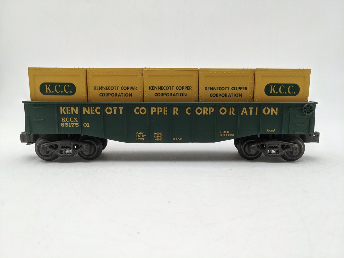 K-Line K651-7501 O Kennecott Copper Corporation Gondola w/Crates #6517501 EX
