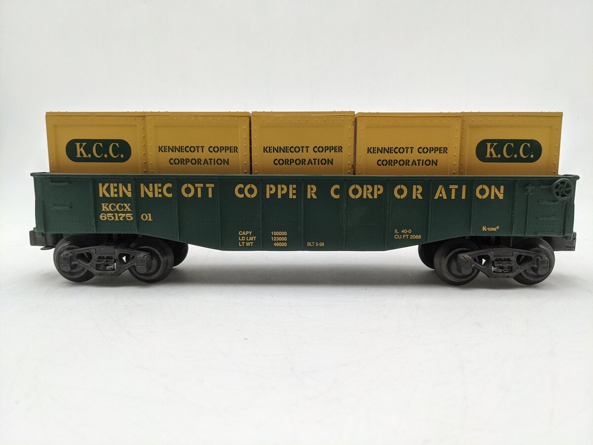 K-Line K651-7501 O Kennecott Copper Corporation Gondola w/Crates #6517501 EX