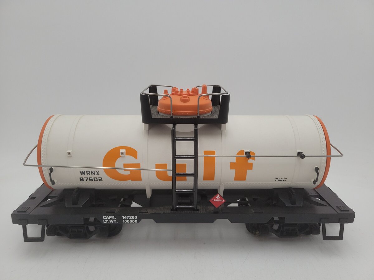 Lionel 8-87602 Gulf Single Dome Tank Car w/Plastic Wheels EX
