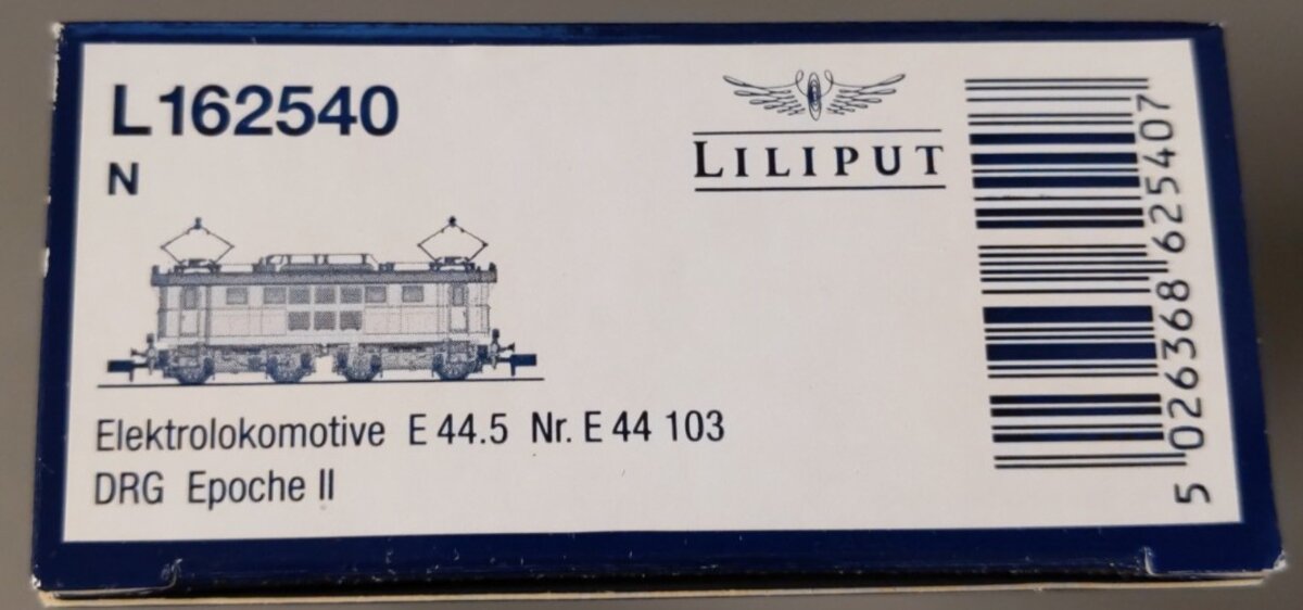 Liliput L162540 N Scale DRG Epoche II E 44.5 Electric Locomotive #E44103 LN/Box