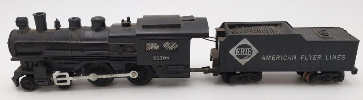 American Flyer 21165 Vintage S Erie 4-4-0 Steam Locomotive & Tender #21165 VG