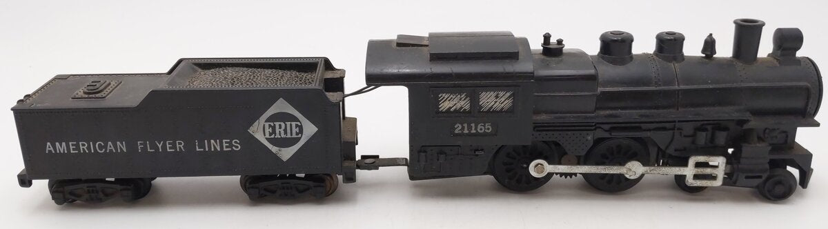 American Flyer 21165 Vintage S Erie 4-4-0 Steam Locomotive & Tender #21165 VG