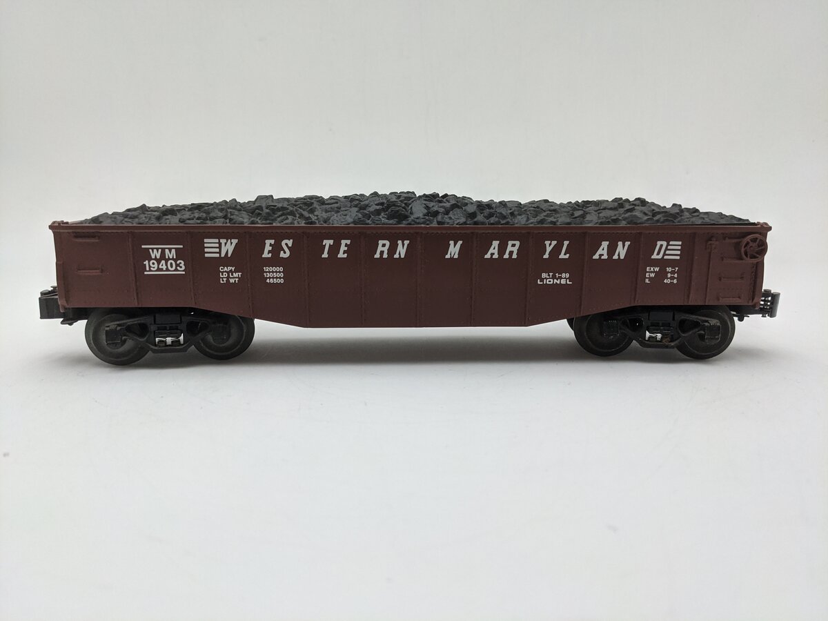 Lionel 6-19403 O Gauge Western Maryland Gondola with Coal Load #19403 EX