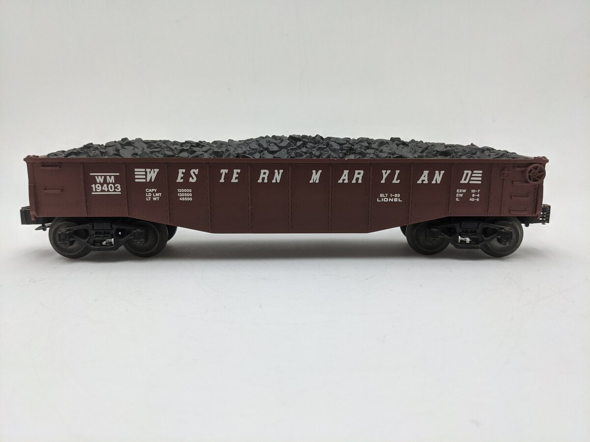 Lionel 6-19403 O Gauge Western Maryland Gondola with Coal Load #19403 EX