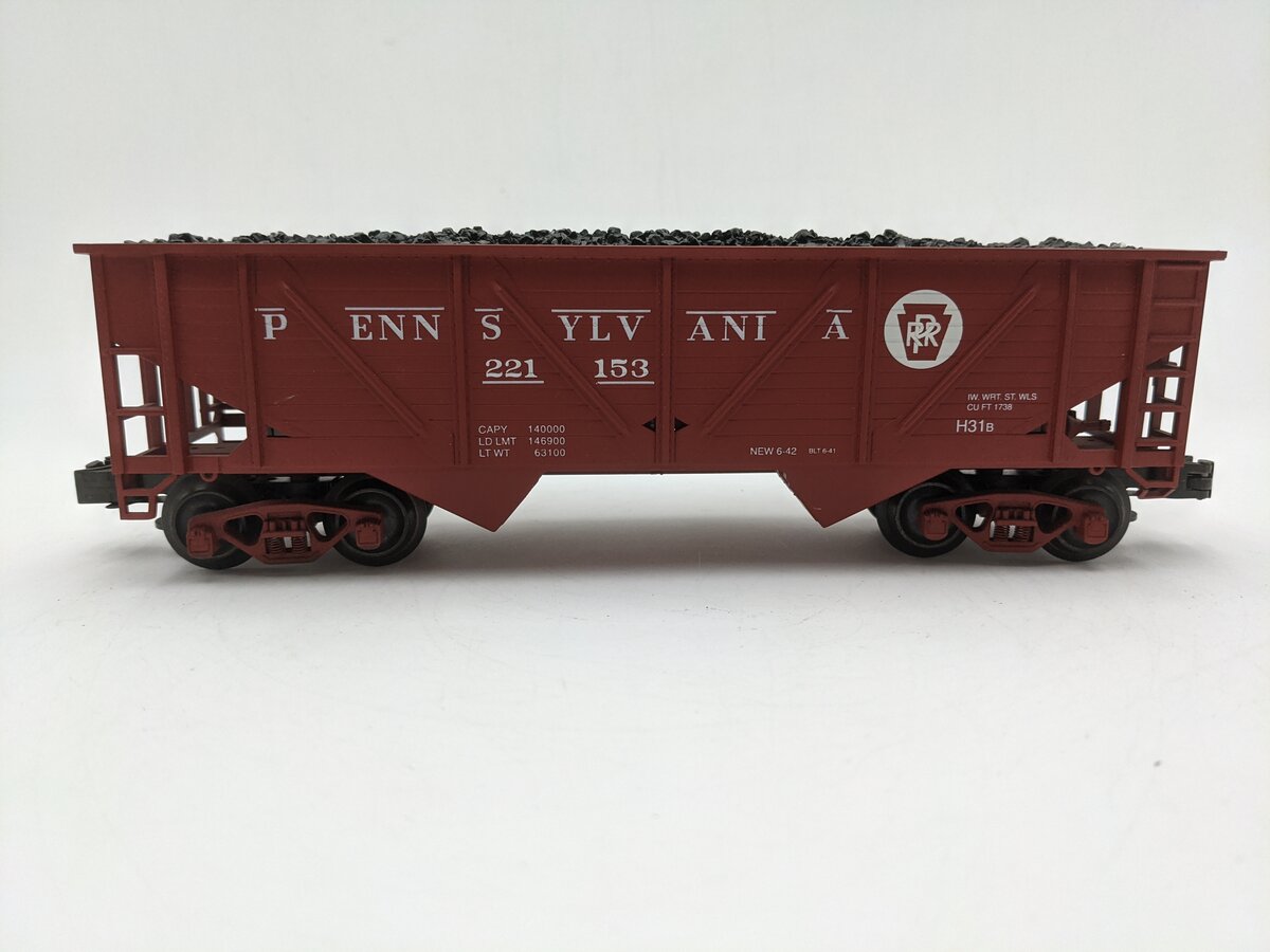 Weaver U16009LD O Gauge 2 Bay Composite Hopper Car Pennsylvania #221153 EX