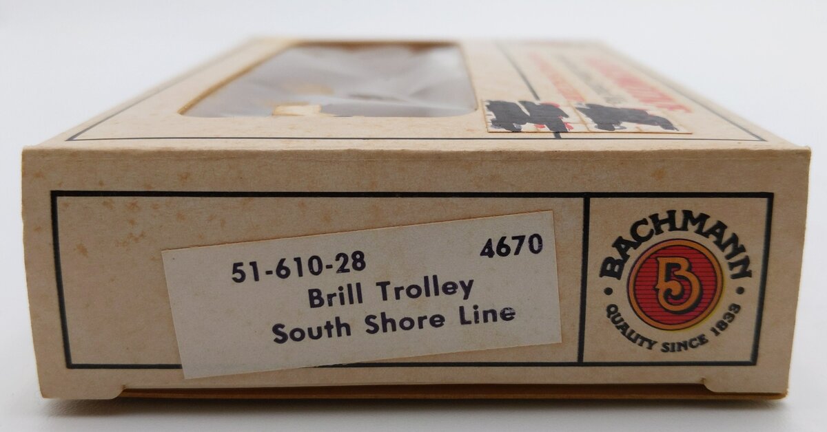 Bachmann 51-610-28 N Scale South Shore Brill Trolley #34 EX/Box