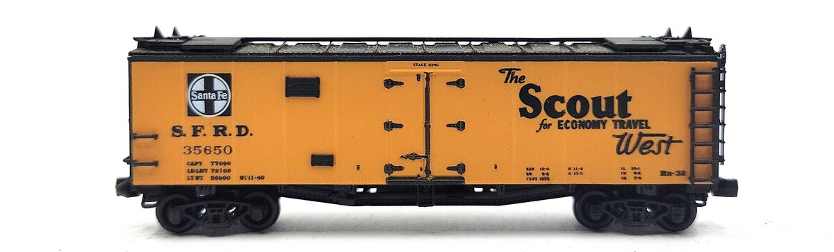 Tex-N-Rails 35650 N Scale Santa Fe "Scout West" Box Car EX/Box