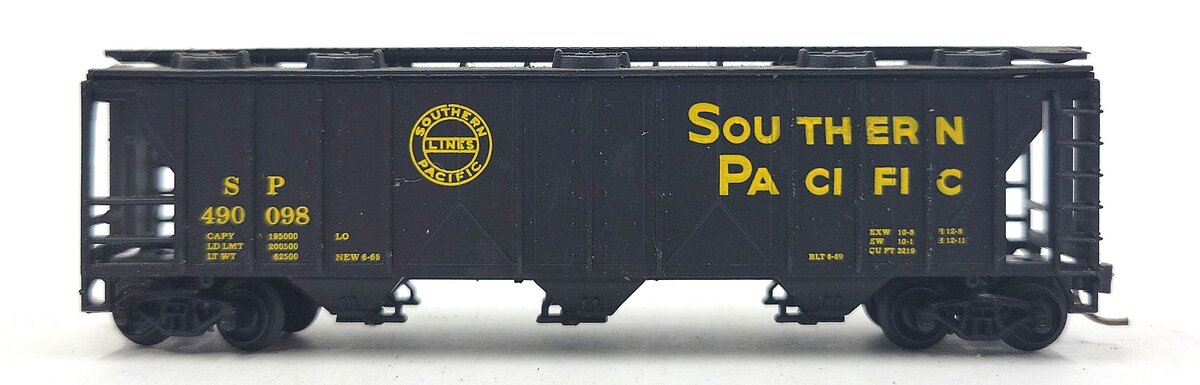 Atlas 3721 N Scale Southern Pacific 3-Bay Covered Hopper #490098 EX/Box