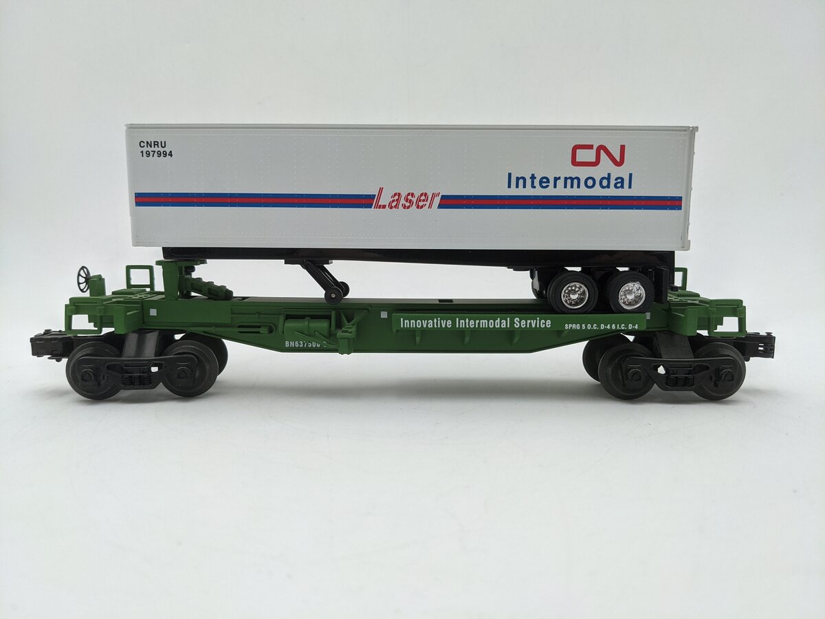 Lionel 6-52042 O BN TTUX Flatcar with Trailer (One Flatcar & Trailer) #637500 EX