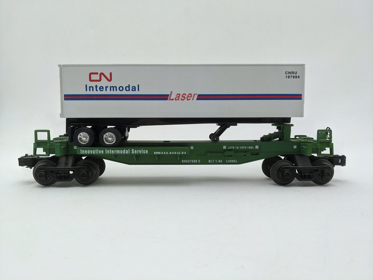 Lionel 6-52042 O BN TTUX Flatcar with Trailer (One Flatcar & Trailer) #637500 EX