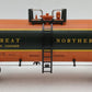 MTH 20-90091 O Scale Great Northern Tank Car #100025 LN