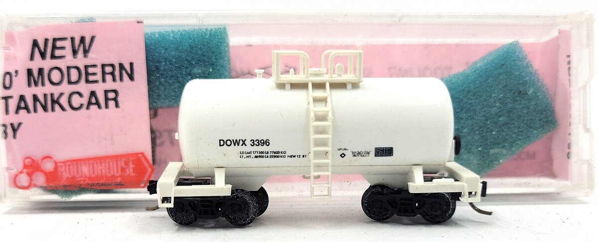Roundhouse 8465 N Scale DOWX Single Dome Tank Car #3396 EX/Box