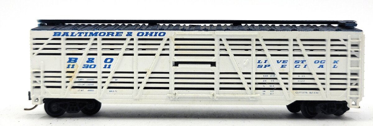 Atlas 3550 N Scale B&O Livestock Special Stock Car #113011 LN