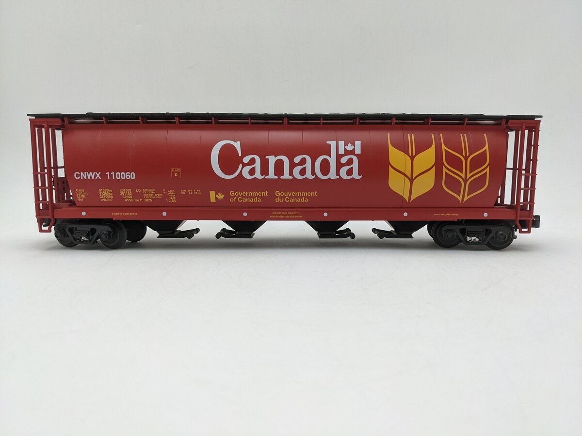 MTH 20-97400 O Gauge Canada 4-Bay Cylindrical Grain Hopper #110060 EX