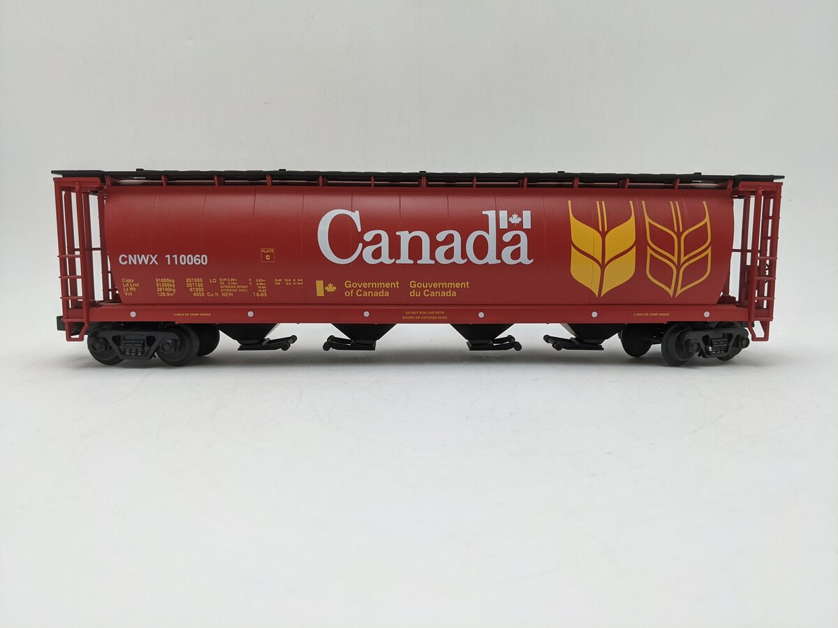 MTH 20-97400 O Gauge Canada 4-Bay Cylindrical Grain Hopper #110060 EX