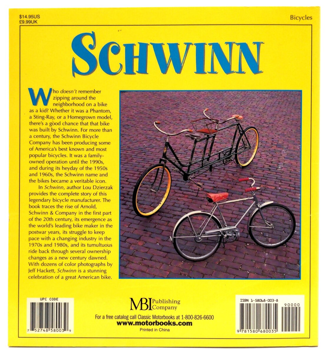 Motor Books International 1-58068-003-8 Schwinn - Lou Dzierzak LN
