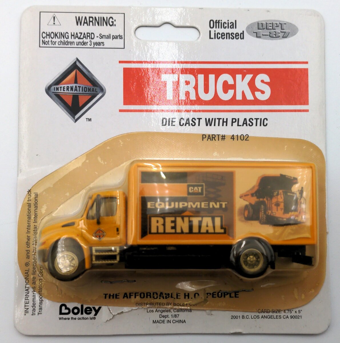 Boley 4102 1:87 Scale Diecast Cat Equipment Rental Truck LN/Box
