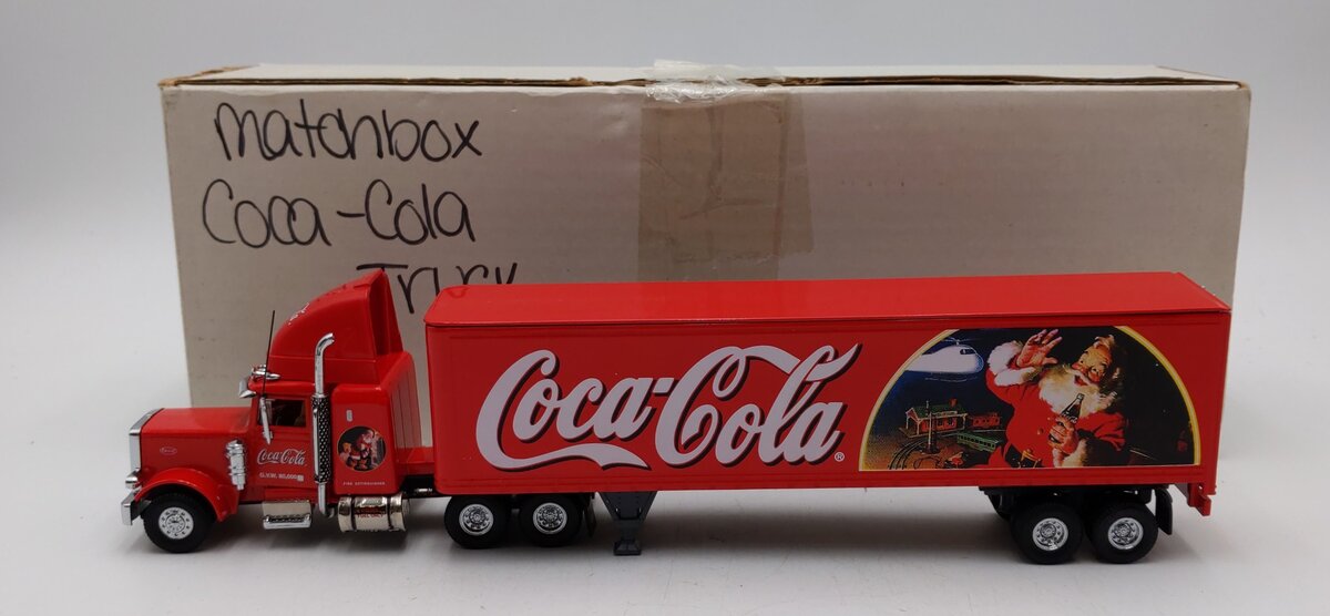 Matchbox Collectibles 1:58 Scale Peterbilt 359 Coca-Cola Tractor Trailor EX