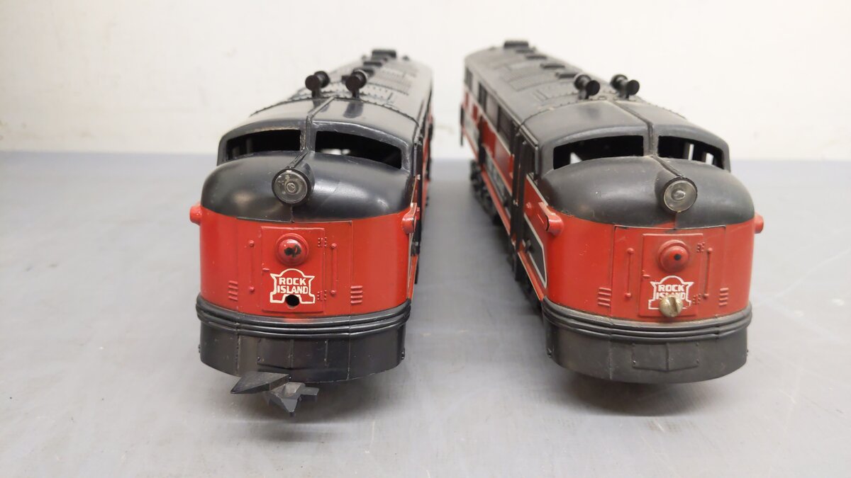 Marx 99 Vintage O Gauge Rock Island EMD E7 AA Diesel Locomotive Set