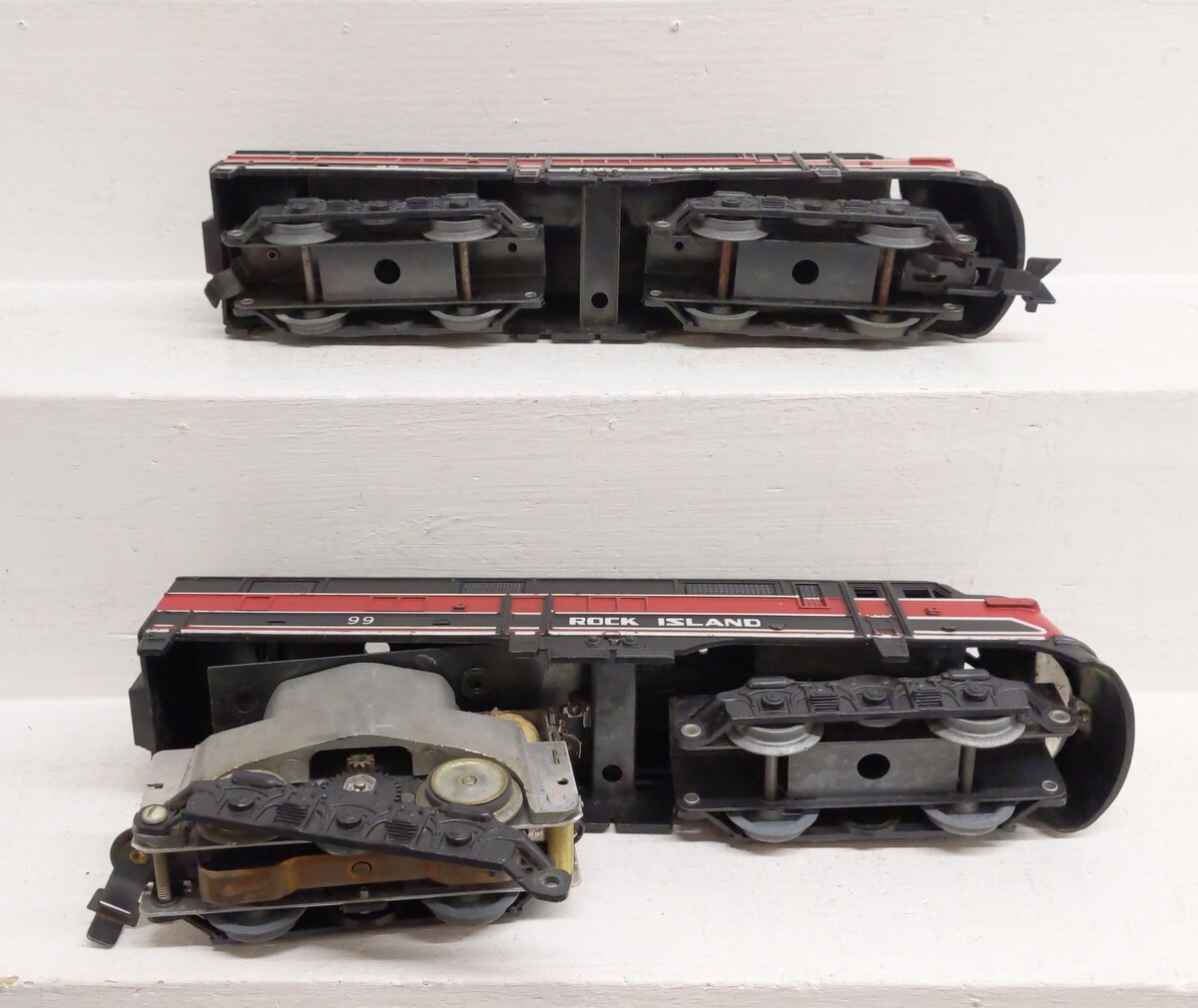 Marx 99 Vintage O Gauge Rock Island EMD E7 AA Diesel Locomotive Set