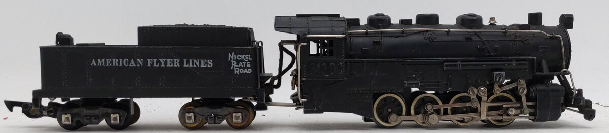 American Flyer 342DC Vintage S NKP 0-8-0 Diecast Steam Switcher VG