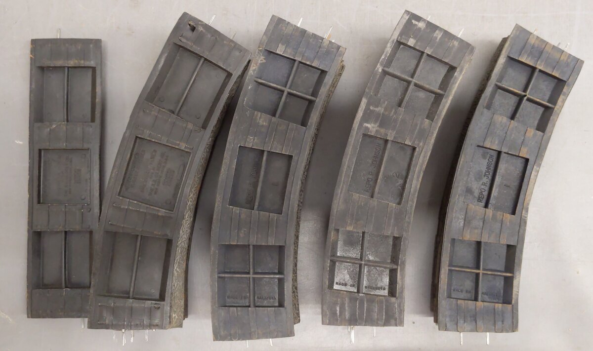 S Scale Curved & Straight Tinplate Track w/ Rubber Roadbed [20] VG