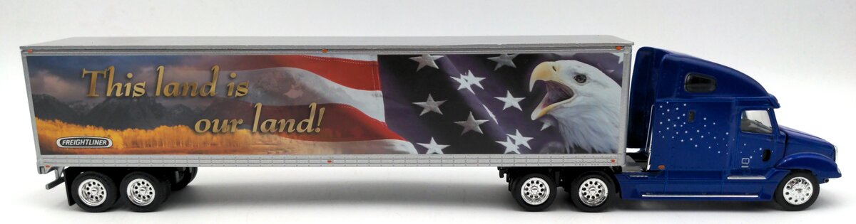 Tonkin 1:53rd Scale Diecast Freightliner "This land is our land" Tractor Trailer VG