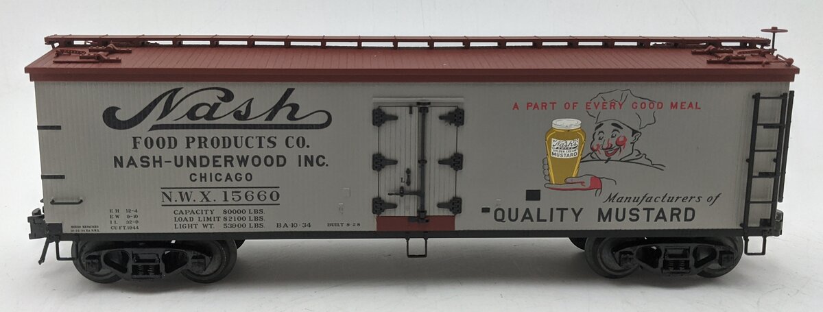 Atlas 8104-1 O Scale Nash Food Products Woodside Reefer Car #15660 (3-Rail) LN