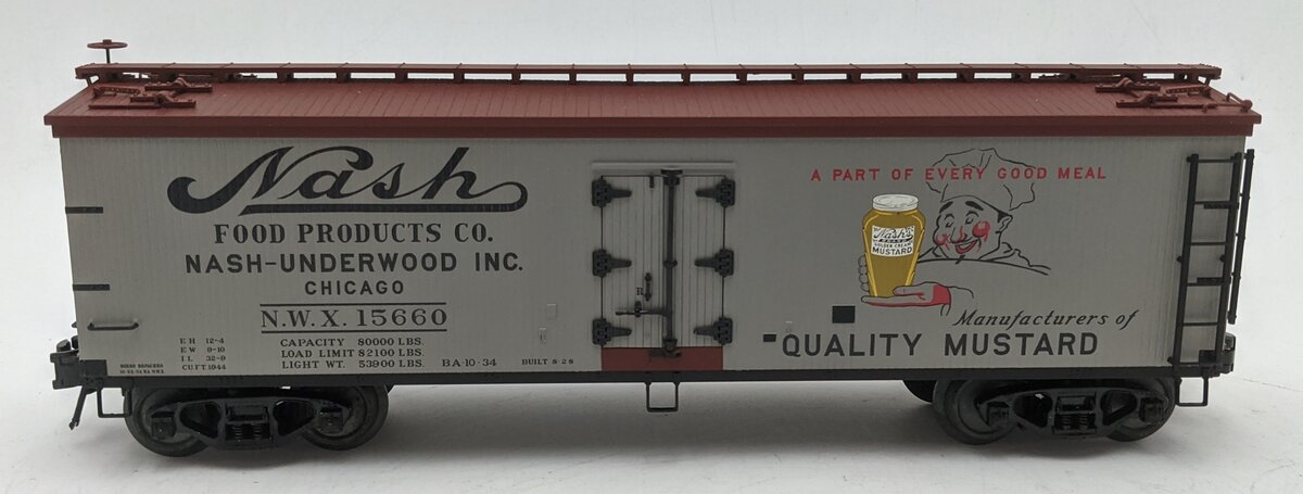 Atlas 8104-1 O Scale Nash Food Products Woodside Reefer Car #15660 (3-Rail) LN