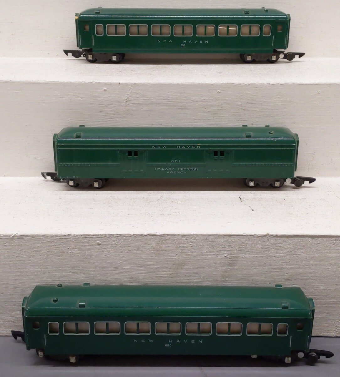 American Flyer Vintage S Gauge Passenger Cars #650,651,650 [3] VG/Box