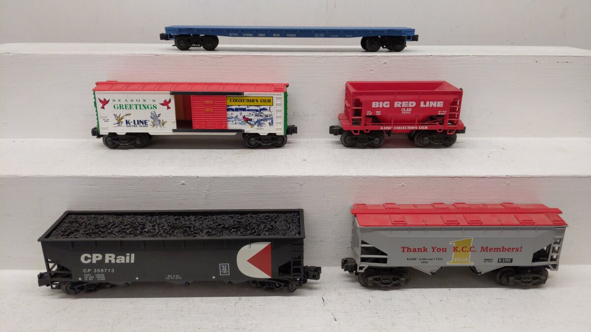 K-Line & Others O Gauge Assorted Train Cars [5] EX