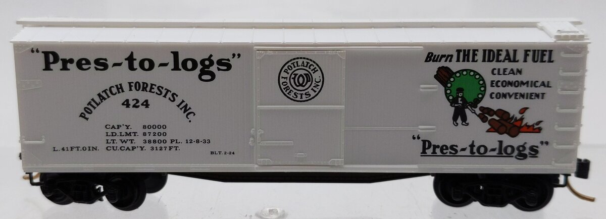 Micro-Trains 04200060 N Scale Potlatch Lumber Co. 40' Wood Boxcar #424 EX/Box