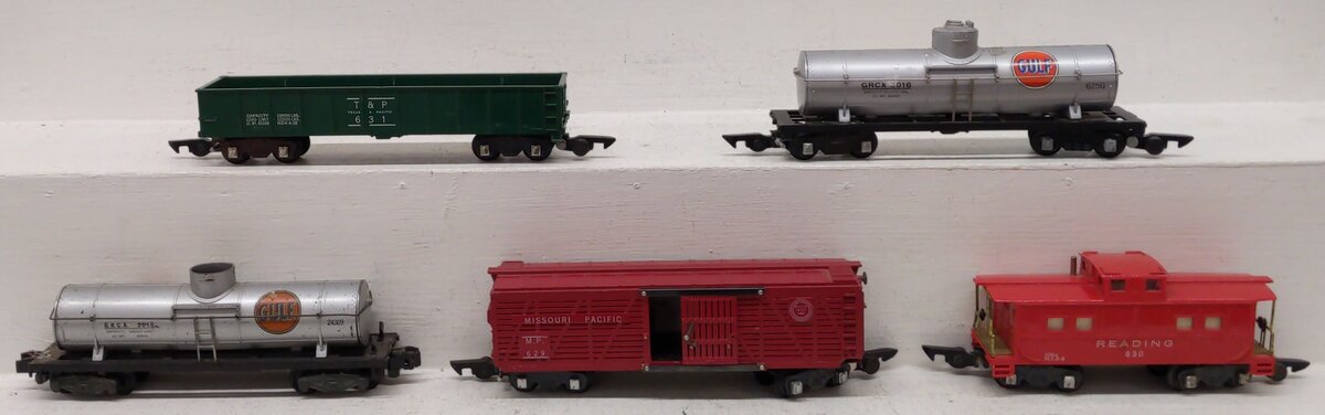 American Flyer Vintage S Gauge Freight Cars #625G, 631, 630, 629, 625G[5] VG