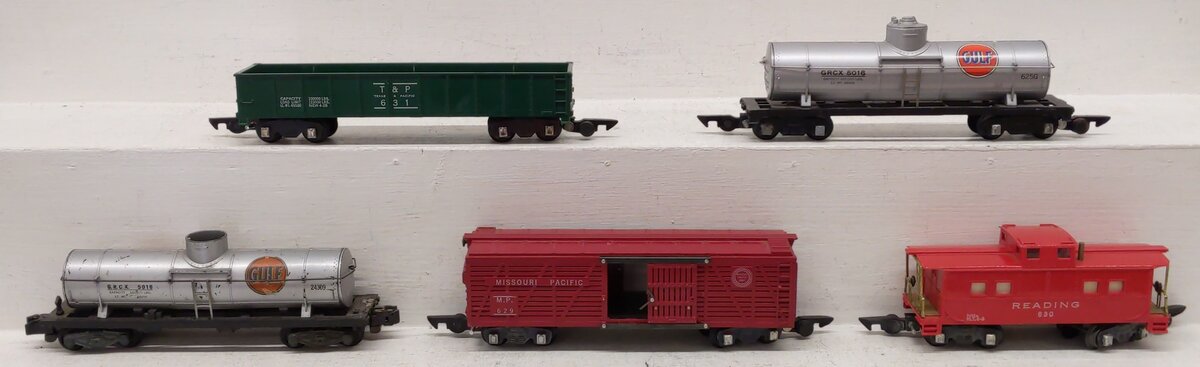 American Flyer Vintage S Gauge Freight Cars #625G, 631, 630, 629, 625G[5] VG
