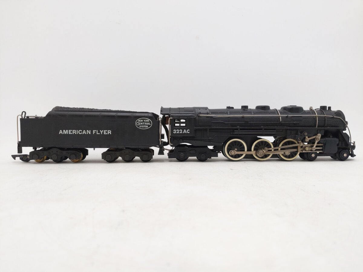 American Flyer 322AC Vintage S NYC Hudson 4-6-4 Steam Locomotive & Tender VG/Box