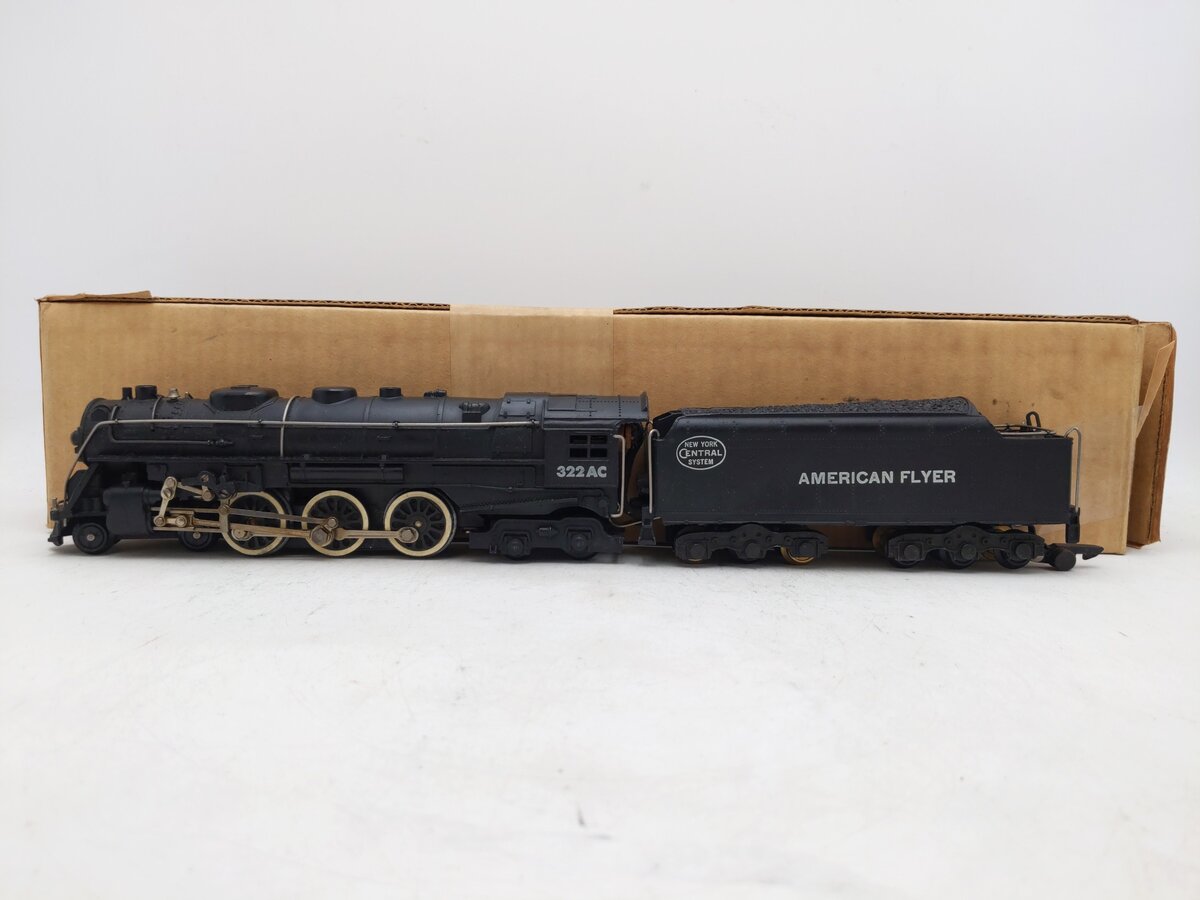 American Flyer 322AC Vintage S NYC Hudson 4-6-4 Steam Locomotive & Tender VG/Box