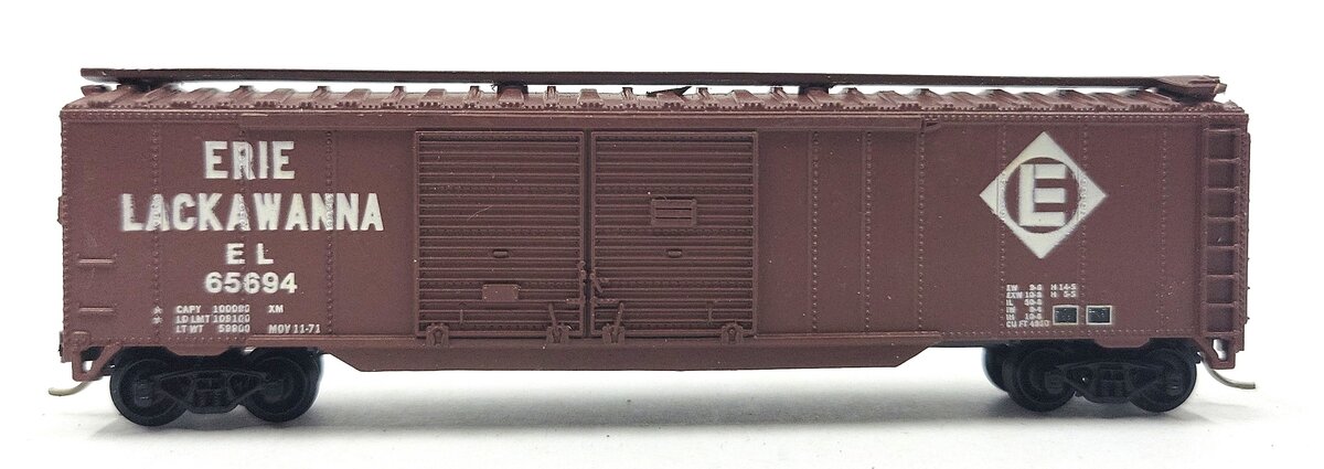 Atlas 3629 N Scale Erie Lackawanna 50' Double Door Boxcar #65694 LN/Box