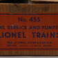 Lionel 455 Vintage O Operating Oil Derrick and Pumper VG/Box