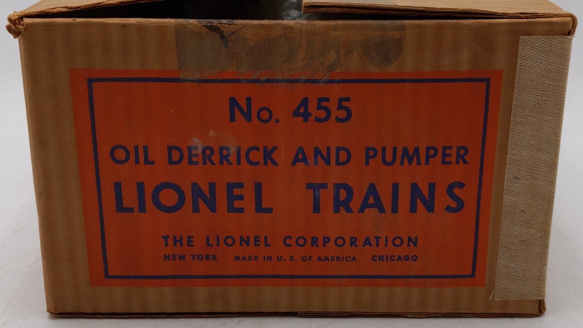 Lionel 455 Vintage O Operating Oil Derrick and Pumper VG/Box