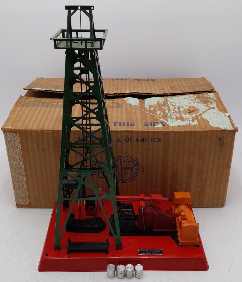 Lionel 455 Vintage O Operating Oil Derrick and Pumper VG/Box