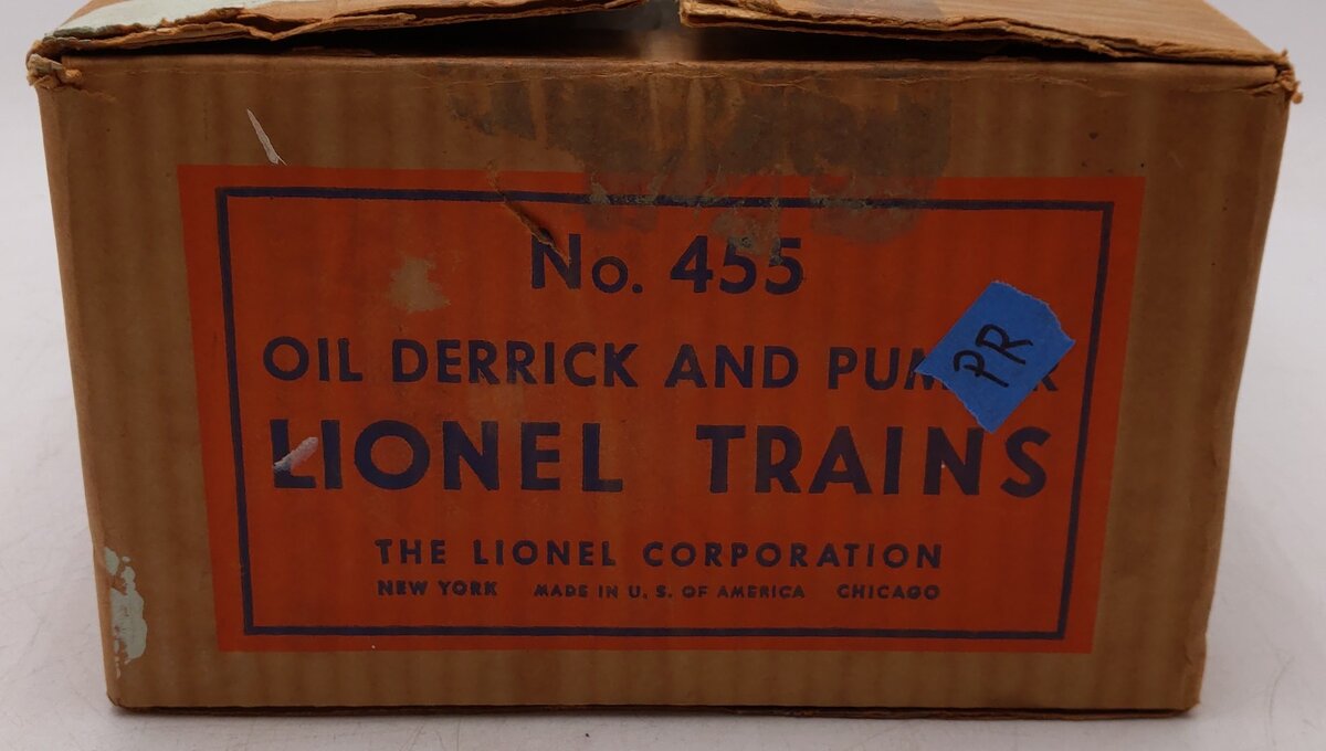 Lionel 455 Vintage O Operating Oil Derrick and Pumper VG/Box