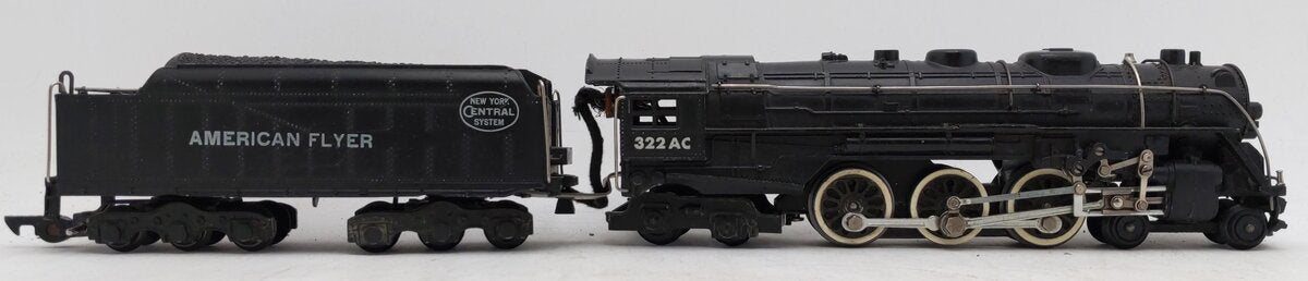 American Flyer 322AC Vintage S NYC Hudson 4-6-4 Steam Locomotive & Tender VG