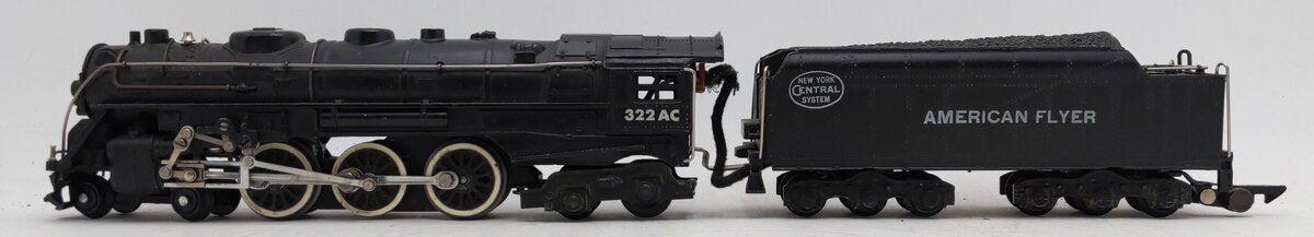 American Flyer 322AC Vintage S NYC Hudson 4-6-4 Steam Locomotive & Tender VG