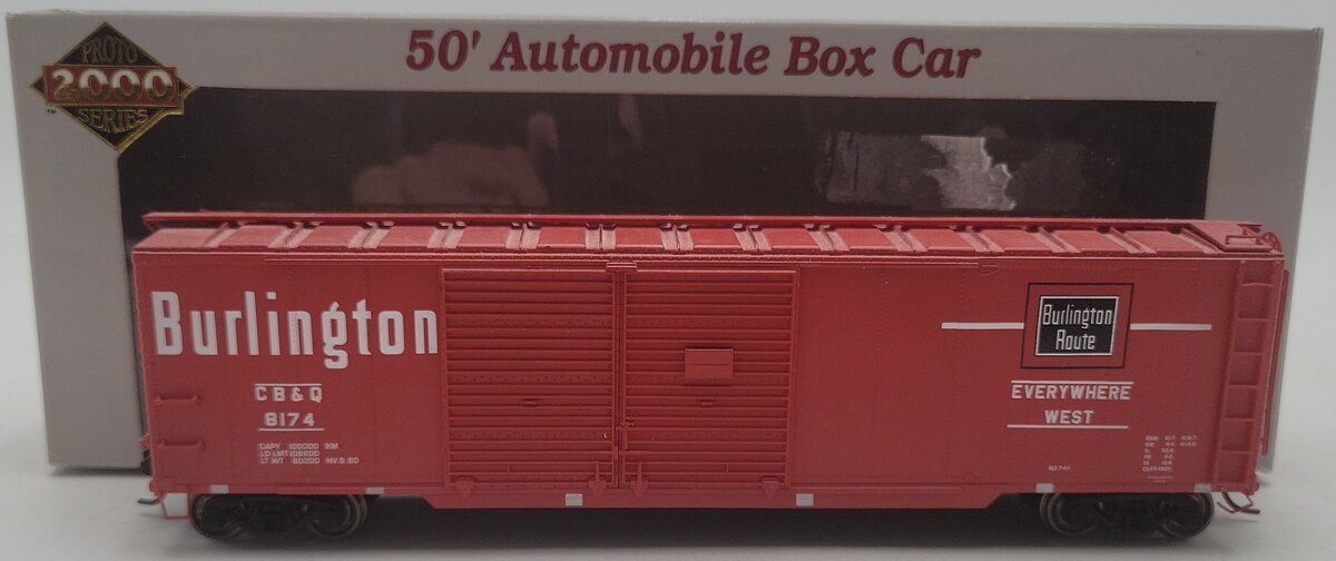 Proto 2000 30369 HO CB&Q 50' Automobile Box Car #8174 EX/Box